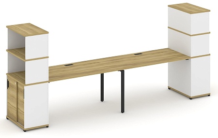 Рабочая станция с опорными шкафом купе с надставкой высокой CN.ORS-243 B/W