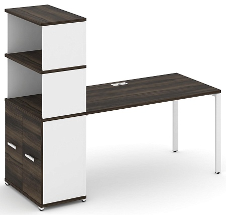 Стол рабочий с опорным распашным шкафом с надставкой высокой CN.SP-231 B/W