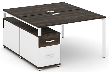 Рабочая станция на 2 места с двухсторонней опорной тумбой CN.DRS-307 B/W