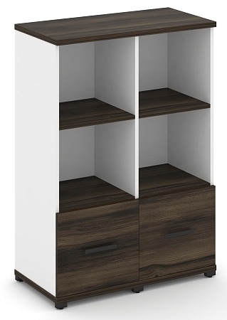 Шкаф две узкие секции, 3 ниши (2 фасада ЛДСП, 1 ниша) CN.STU-321 B/W