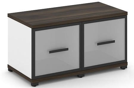 Шкаф две узкие секции, 1 ниша (2 фасада стекло белое матовое в раме, 1 ниша) CN.STU-123 RM B/W