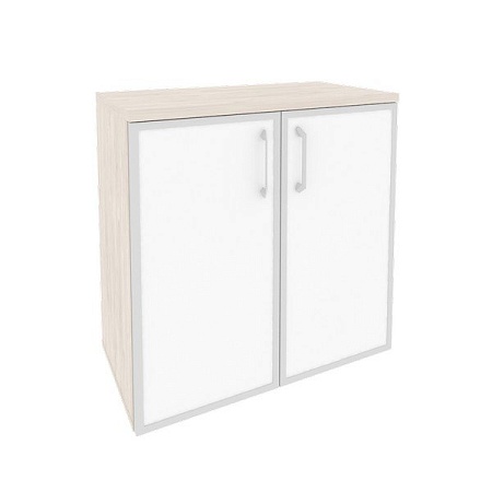 Шкаф низкий широкий (2 низких фасада стекло лакобель в раме) O.ST-3.2Rwhite