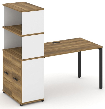 Стол рабочий с опорным распашным шкафом с надставкой высокой CN.SP-230 B/W