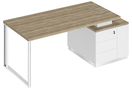 Стол руководителя на опорной тумбе правый БР 105R