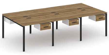 Рабочая станция двухсторонняя с подвесными тумбами на 6 мест CN.DRS-149 B/W