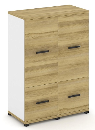 Шкаф две узкие секции, 3 ниши (2 фасада ЛДСП,  1 ниша + 2 фасада ЛДСП,  2 ниши) CN.STU-322 B/W