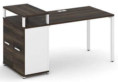 Стол рабочий с опорным распашным шкафом с верхним горизонтом CN.SP-222 B/W