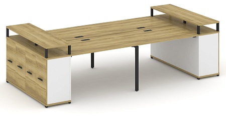 Рабочая станция с опорными распашными шкафоми с верхними горизонтами CN.DRS-266 B/W