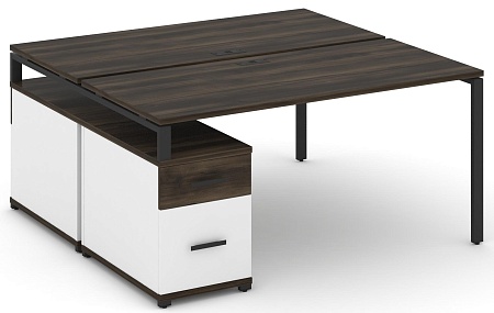 Рабочая станция на 2 места с двухсторонней опорной тумбой CN.DRS-308 B/W