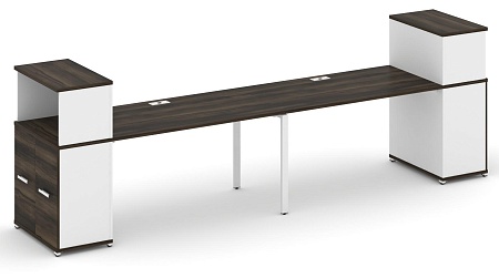 Рабочая станция с опорными распашными шкафами с надставкой низкой CN.ORS-227 B/W