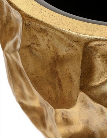 Кашпо TREEZ Effectory Metal Округлая чаша Design Crumple Сусальное золото в-55, д-55 см