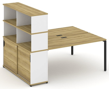 Рабочая станция с опорным шкафом купе с надставкой высокой CN.DRS-244 B/W