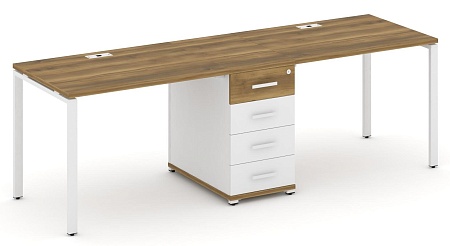 Рабочая станция на 2 места с одной опорной тумбой CN.ORS-401 B/W