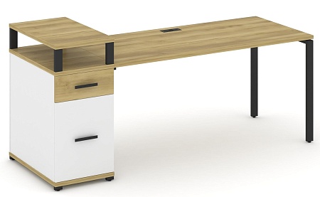 Стол рабочий с одной опорной тумбой CN.SP-416 B/W