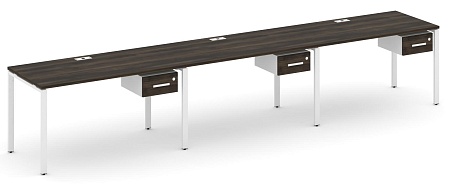 Рабочая станция односторонняя с подвесными тумбами на 3 места CN.ORS-131 B/W