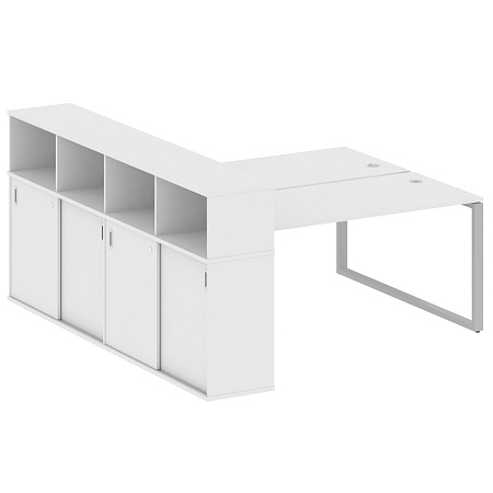 Рабочая станция на О-образном м/к с опорным шкафом-купе БО.РС-СШК-4.4