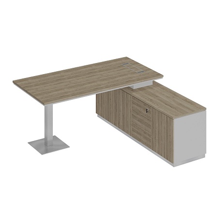 Стол руководителя на опорной тумбе правый СИ 101R