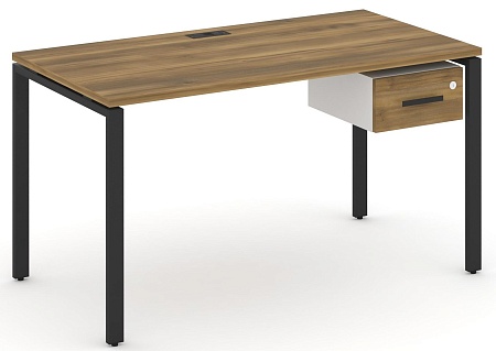 Стол рабочий с подвеснй тумбой с одним ящиком CN.SP-111 B/W