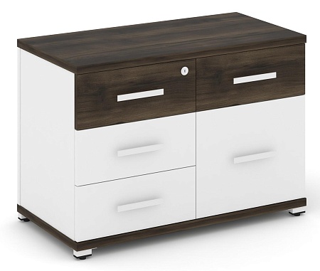 Тумба приставная широкая 4 ящика + 1 распашной фасад. CN.TSP-010 B/W