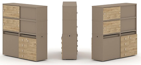 Набор №25. Тумба двойная + высокая надставка ES.NB.2V-25