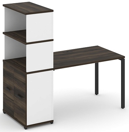 Стол рабочий с опорным распашным шкафом с надставкой высокой CN.SP-230 B/W