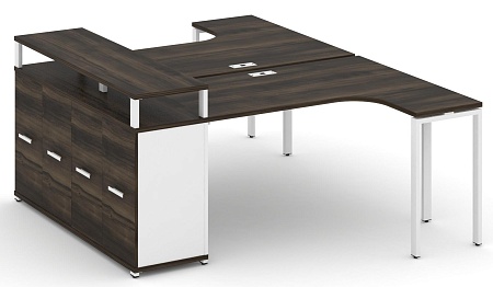 Рабочая станция с опорным распашным шкафом с верхним горизонтом CN.DSA-211 B/W