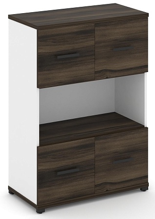 Шкаф две широкие секции, 3 ниши (2 фасада ЛДСП, 1 ниша + 2 фасада ЛДСП, 1 ниша) CN.STS-315 B/W