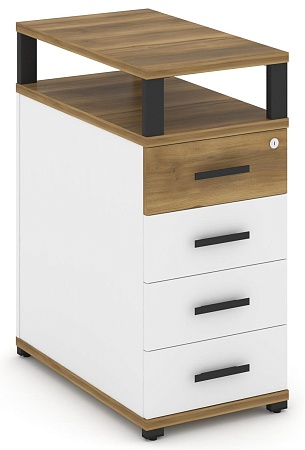 Тумба опорная/приставная 4 ящика. С надставкой. CN.TGO-003 B/W