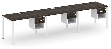 Рабочая станция односторонняя с подвесными тумбами на 3 места CN.ORS-138 B/W