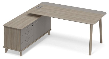 Стол комбинированный c тумбой левый (тип 1) WOOD ТМ В2 101