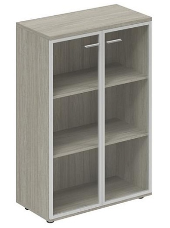 Шкаф средний  со стеклом, з.ст ЛДСП(алюминиевая рамка, стекло прозрачное) WN.811