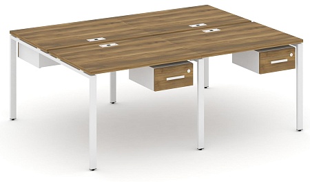 Рабочая станция двухсторонняя с подвесными тумбами на 4 места CN.DRS-129 B/W