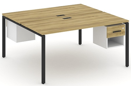 Рабочая станция двух сторонняя с подвесными тумбами на 2 места CN.DRS-120 B/W