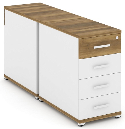 Тумба двухсторонняя опорная/приставная 3 ящика. CN.DTGO-001 B/W