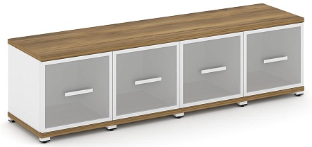 Шкаф пять узких секций, 1 ниша (4 фасада стекло белое матовое в раме, 1 ниша) CN.STU-143 RM B/W