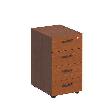 Тумба приставная 4-х ящичная без крышки с центральным замком и лотком ДР 228