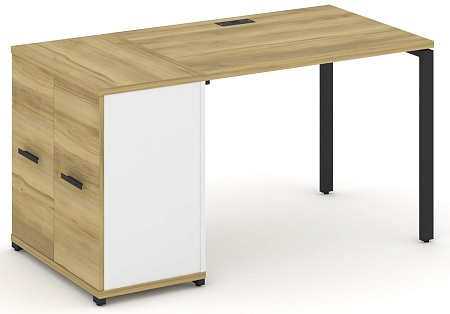Стол рабочий с опорным распашным шкафом CN.SP-217 B/W