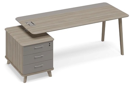 Стол на опорной тумбе малой левый (тип 1) WOOD ТМ В2 107