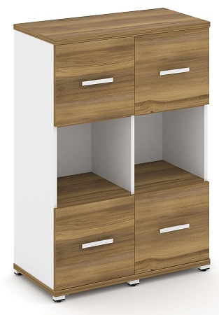 Шкаф две узкие секции, 3 ниши (2 фасада ЛДСП, 1 ниша + 2 фасада ЛДСП, 1 ниша) CN.STU-325 B/W