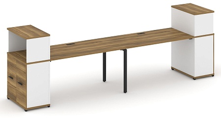 Рабочая станция с опорными распашными шкафами с надставкой низкой CN.ORS-227 B/W