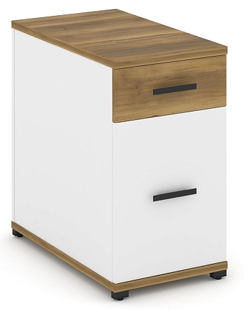 Тумба опорная/приставная 1 ящик + 1 распашной фасад. CN.TGO-005 B/W