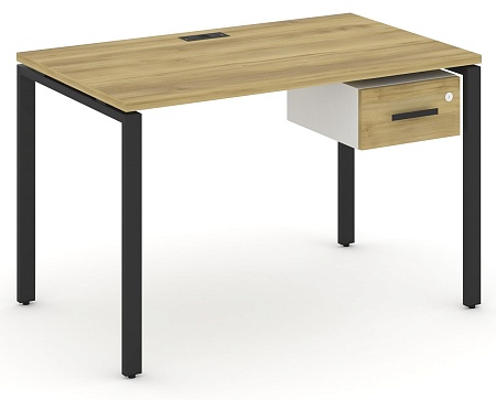 Стол рабочий с подвеснй тумбой с одним ящиком CN.SP-110 B/W