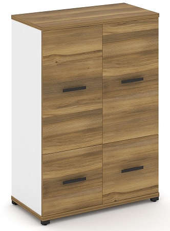 Шкаф две широкие секции, 3 ниши (2 фасада ЛДСП, 1 ниша + 2 фасада ЛДСП, 2 ниши) CN.STS-312 B/W