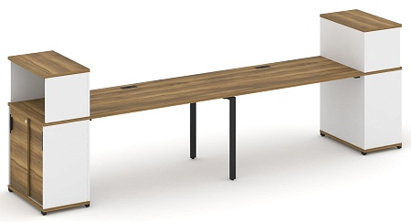 Рабочая станция с опорными шкафом купе с надставкой низкой CN.ORS-239 B/W