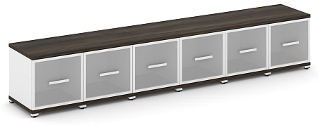 Шкаф шесть узких секций, 1 ниша (6 фасадов стекло белое матовое в раме, 1 ниша) CN.STU-163 RM B/W