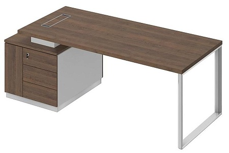 Стол руководителя на опорной тумбе левый БР 106L