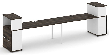 Рабочая станция с опорными распашными шкафами с надставкой низкой CN.ORS-228 B/W