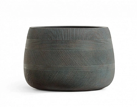 Кашпо TREEZ ERGO Graphics Низкая чаша Окись с медной патиной в-37 см, д-55 см