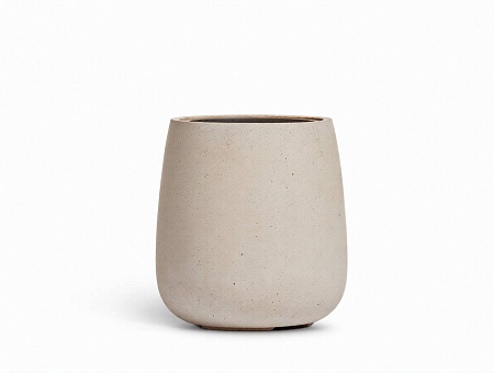Кашпо TREEZ Effectory Beton Design-Чаша Белый песок в-33 см, д-31 см