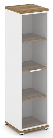 Шкаф одна узкая секция, 4 ниши (фасад стекло прозрачное в раме, 4 ниши) CN.STU-416 RP B/W